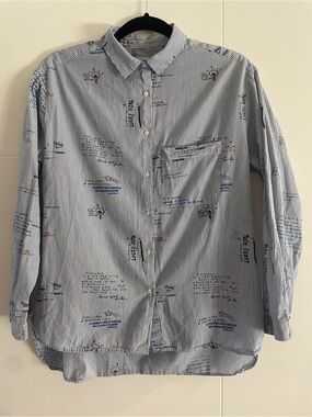 Zara’s Girls Light Blue Striped Button-Up Shirt